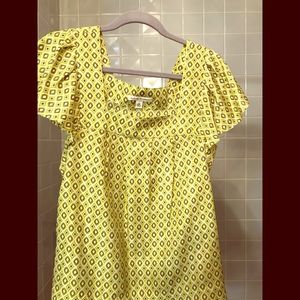 Short sleeve silk patterned blouse